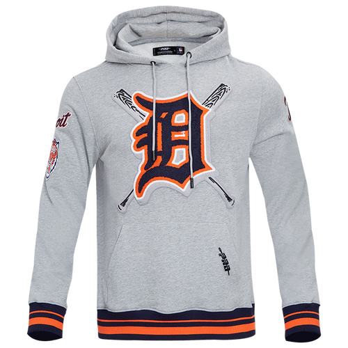 Pro Standard TIGERS MASH UP RIB FLC PO HOODIE - Pro Standard Heather Grey/Midnight Navy Orange