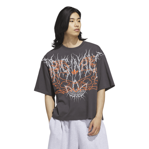 MENS - adidas Originals Metal Graphic Boxy T-Shirt - Utility Black/Solar Orange