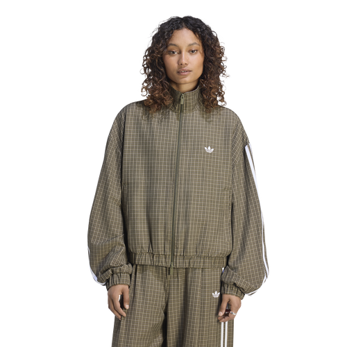  - adidas Originals Checks Track Top - Olive Strata/Wonder Beige Aurora Coffee