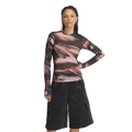 adidas Originals All Over Print Graphic Mesh LS Shirt - Adidas Vermillion/Crystal Linen Aurora Coffee