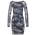 adidas Originals All Over Print Long Sleeve Mini Dress - Women's Olive Strata/Aurora Coffee/Crystal Sky