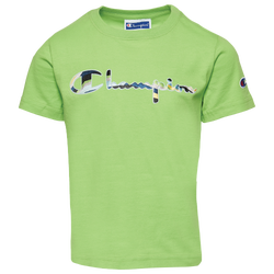 Boys' Preschool - Champion Swirl Logo T-Shirt - Green/Green