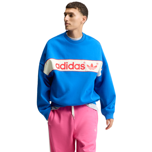 adidas Blocked Signature Crewneck Sweatshirt - Adidas Blue