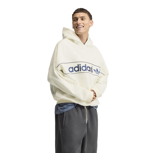 MENS - adidas Blocked Signature Hoodie - White