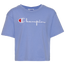 Champion Script Crop T-Shirt - Girls' Grade School Charming Blue