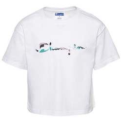 Girls' Grade School - Champion Swirl Logo T-Shirt - White/Multi