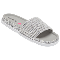 Girls' Preschool - Steve Madden Billion Slides - Silver/Gray