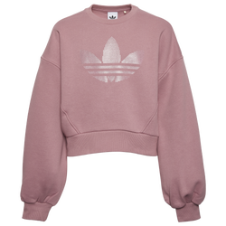 Girls' Grade School - adidas Rhinestone Fleece Crewneck - Magic Mauve/White