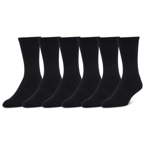 Lckr Youth   6 Pack Basic Crew Socks In Black
