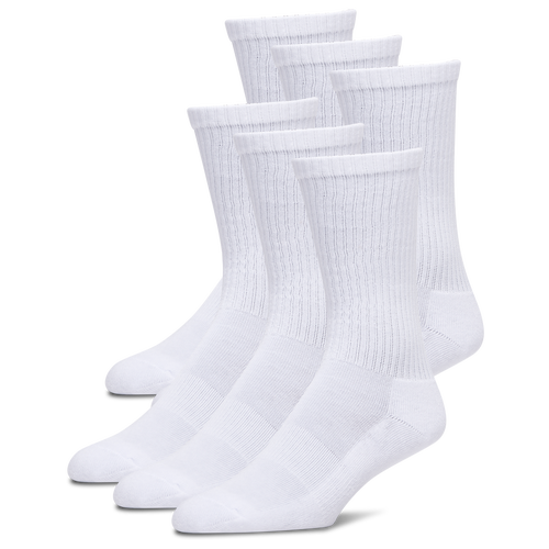 Lckr Youth   6 Pack Basic Crew Socks In White