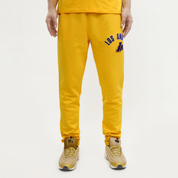 Men's - Pro Standard Lakers Stacked Logo Hoodie - Yellow/Yellow