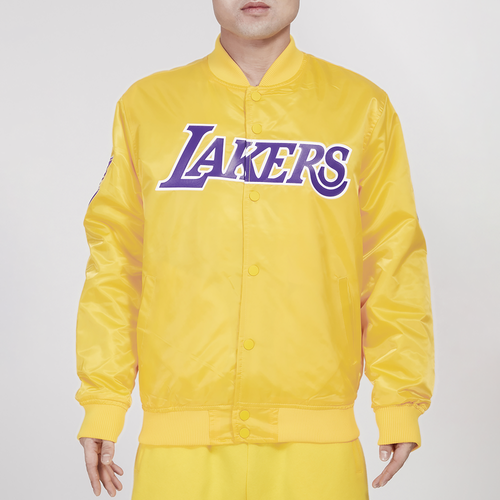 

Pro Standard Mens Pro Standard Lakers Big Logo Satin Jacket - Mens Gold Size XXL
