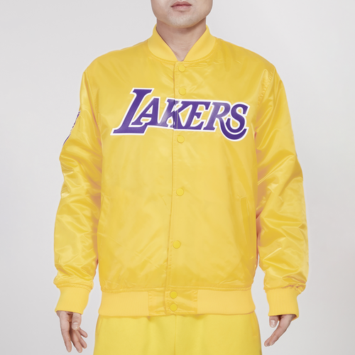 

Pro Standard Mens Pro Standard Lakers Big Logo Satin Jacket - Mens Gold Size S