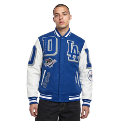 Men's - Pro Standard Los Angeles Dodgers Mash Up Wool Varsity Jacket - White/Dodger Blue