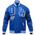 Pro Standard Los Angeles Dodgers Mash Up Rib Satin Jacket - Pro Standard Dodger Blue
