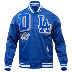 Men's - Pro Standard Los Angeles Dodgers Mash Up Rib Satin Jacket - Dodger Blue
