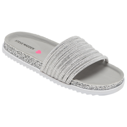 Girls' Grade School - Steve Madden Billion Slides - Silver/Gray
