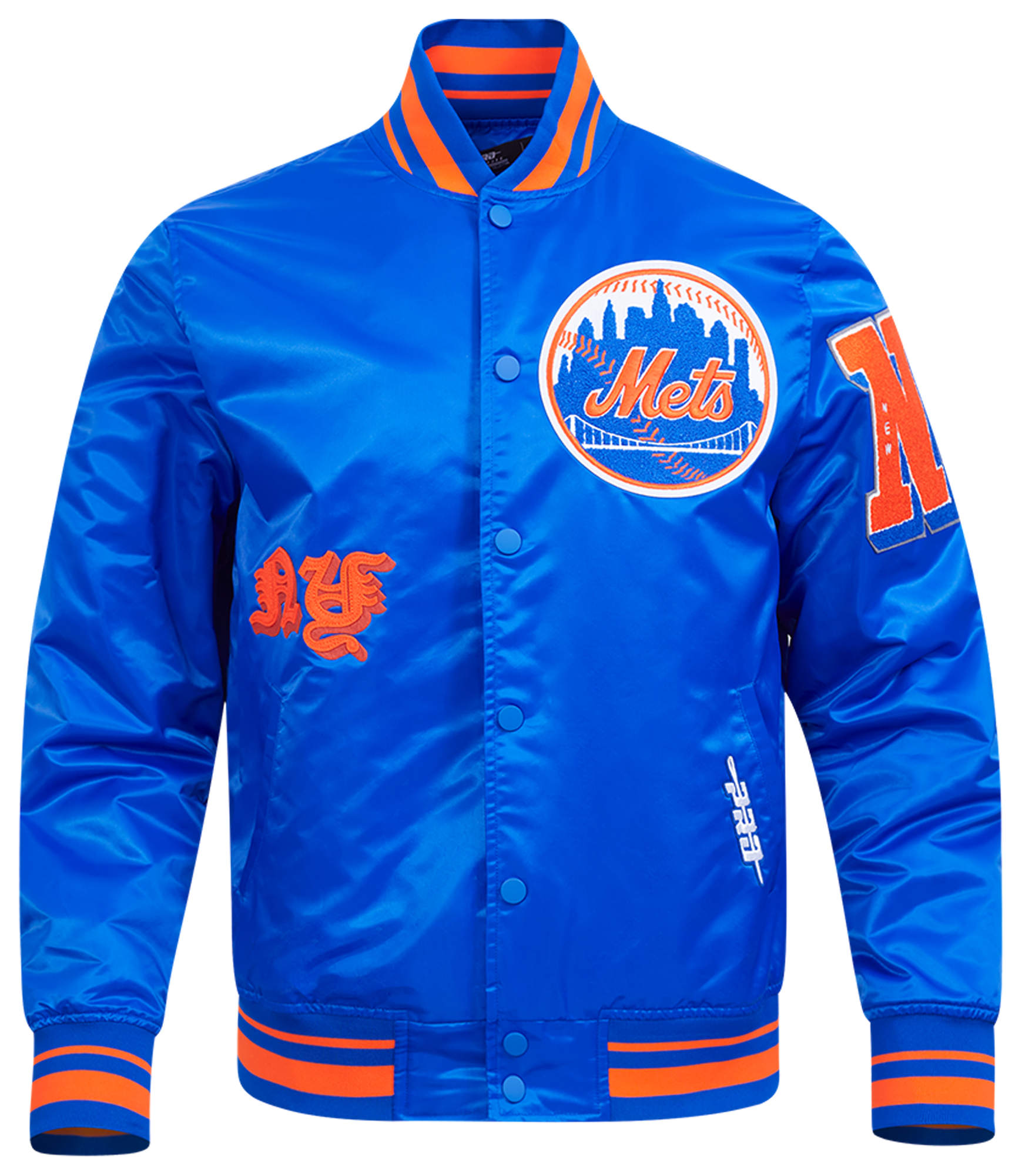 Pro Standard New York Mets Old English Rib Satin Jacket - Men's