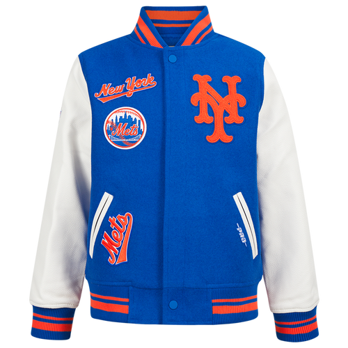 Pro Standard Big Kids New York Mets MLB Wool Varsity Jacket in Royal/Orange/Royal Size: Small