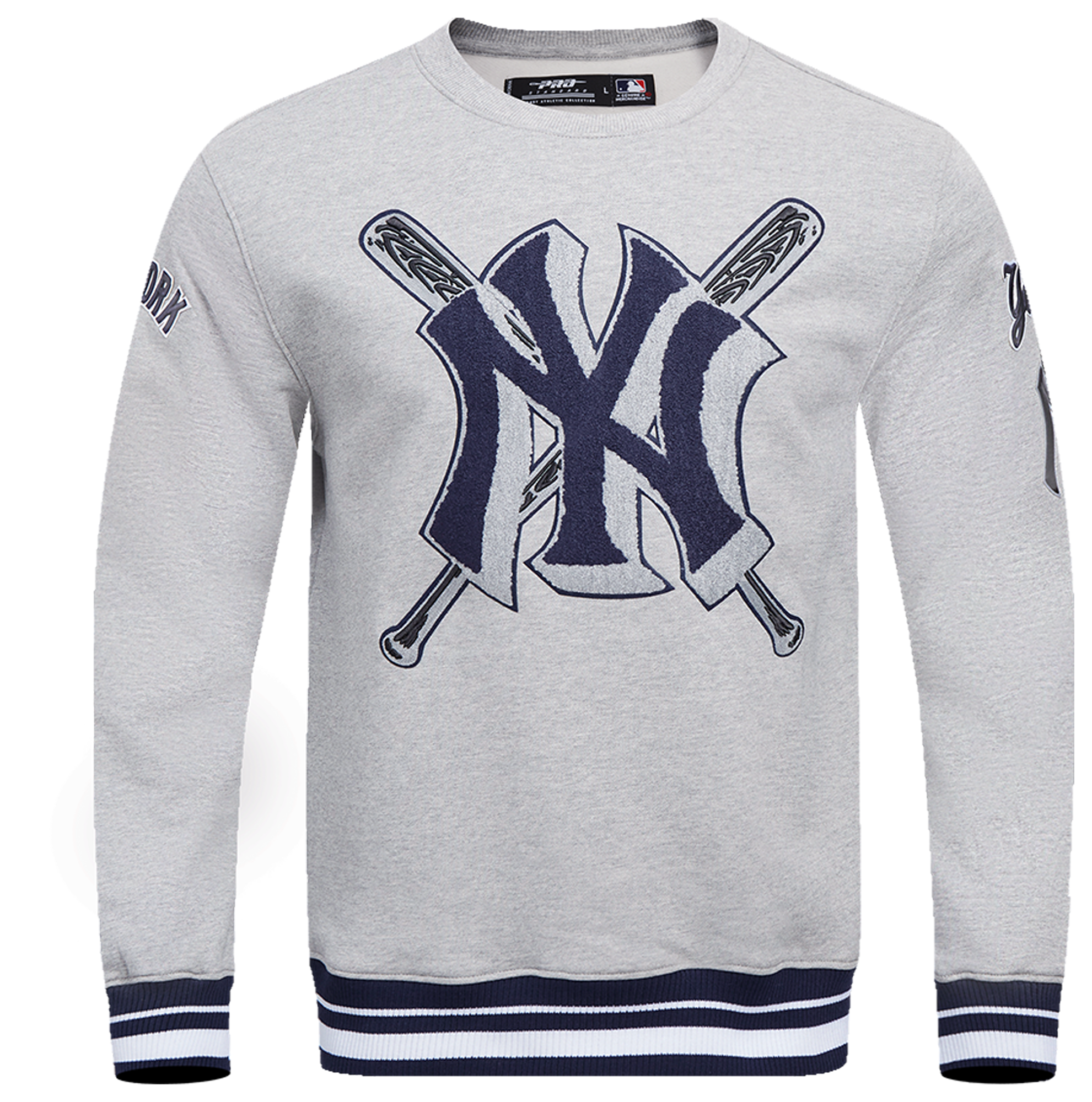 Pro Standard New York Yankees Mash Up Rib Fleece Crewneck - Men's