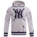 Pro Standard New York Yankees Mash Up Rib Fleece PO Hoodie - Pro Standard Heather Grey/Midnight Navy
