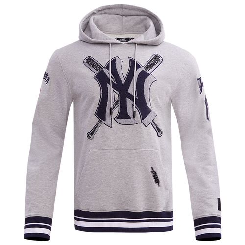  - Pro Standard New York Yankees Mash Up Rib Fleece PO Hoodie - Heather Grey/Midnight Navy