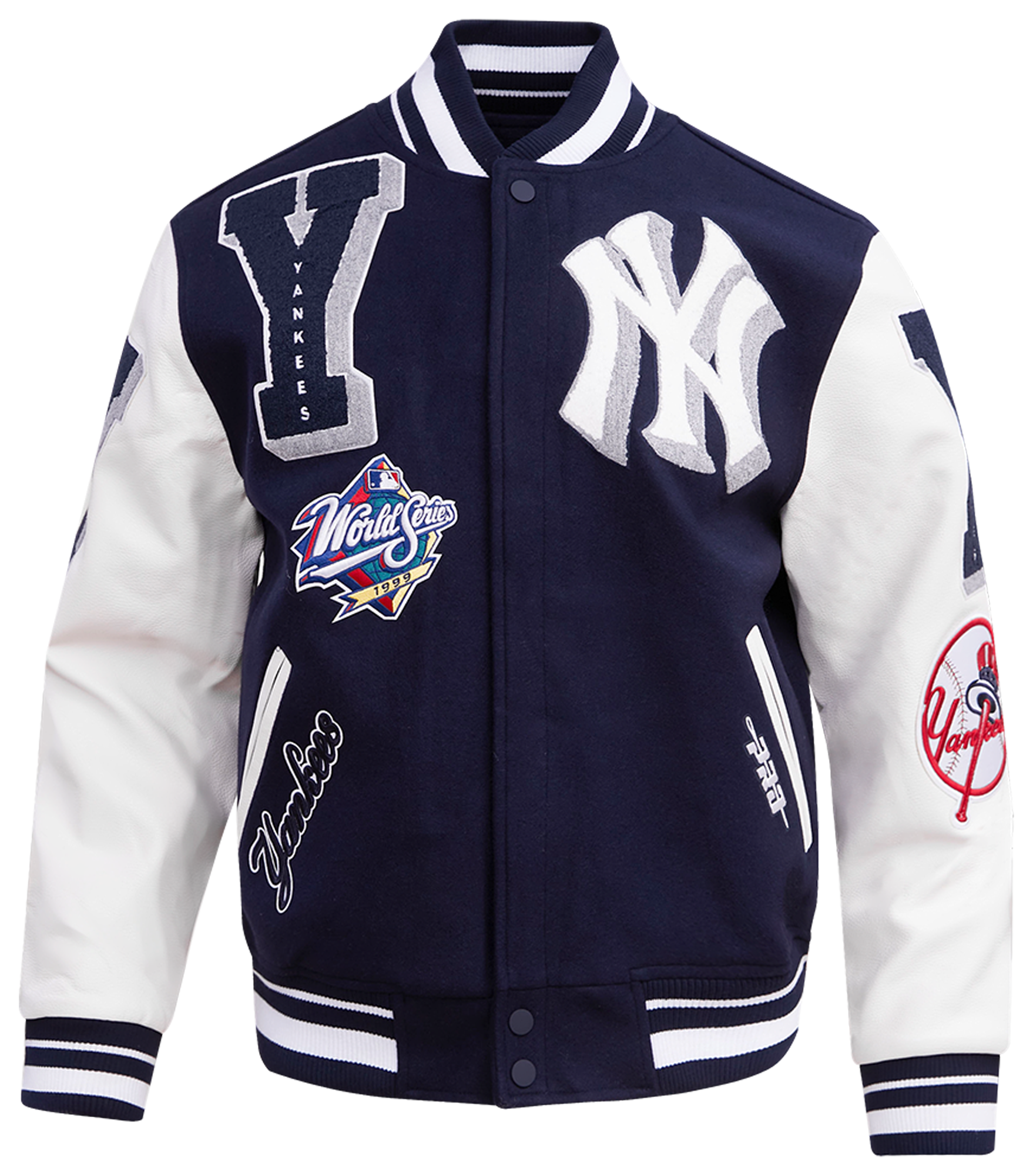 Pro Standard New York Yankees Mash Up Rib Wool Varsity Jacket - Men's