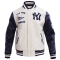 Pro Standard New York Yankees Retro Clssc Wool Varsity Jacket - Pro Standard Eggshell/Midnight Navy