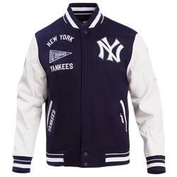 Men's - Pro Standard New York Yankees Retro Clssc Wool Varsity Jacket - Midnight Navy/White