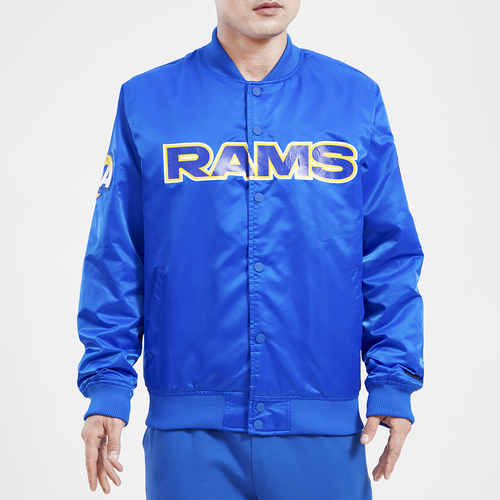 Pro Standard Mens  Rams Big Logo Satin Jacket In Blue