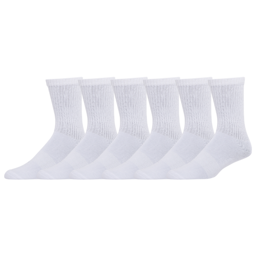 

LCKR Mens LCKR 6-Pack Athletic Half Cushion Crew Socks - Mens White/White Size XS