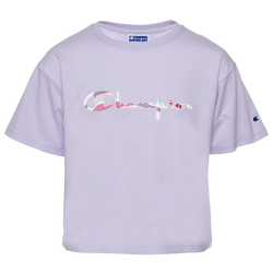 Girls' Preschool - Champion Swirl Logo T-Shirt - Purple/Multi