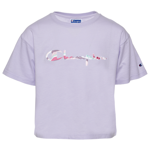 

Girls Preschool Champion Champion Swirl Logo T-Shirt - Girls' Preschool Purple/Multi Size 4