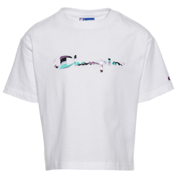 Girls' Preschool - Champion Swirl Logo T-Shirt - White/Multi