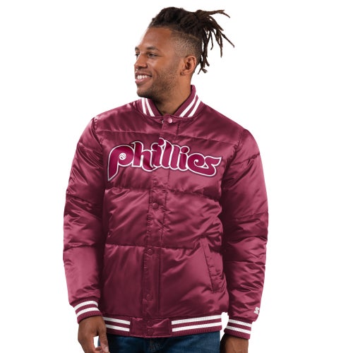 

Starter x Ty Mopkins Mens Philadelphia Phillies Starter x Ty Mopkins Phillies Bubble Jacket - Mens Multi Size XL