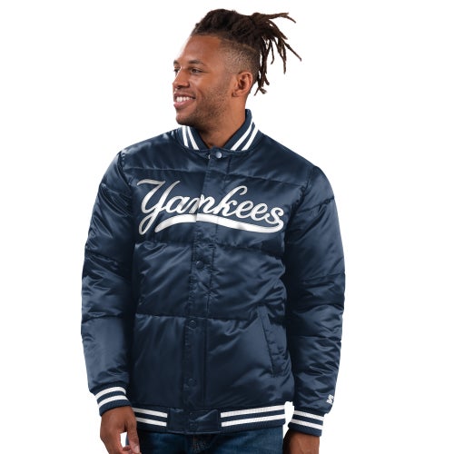 

Starter x Ty Mopkins Mens New York Yankees Starter x Ty Mopkins Yankees Bubble Jacket - Mens Multi Size M