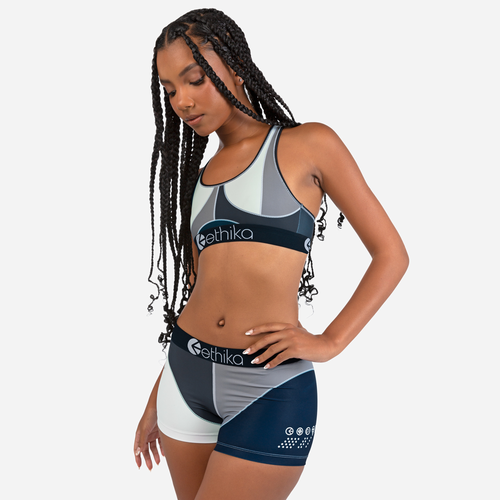 Ethika Womens Graphic Sports Bra In Grey/white/black