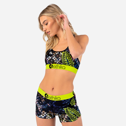 Women's - Ethika Graphic Sports Bra - Black/Yellow