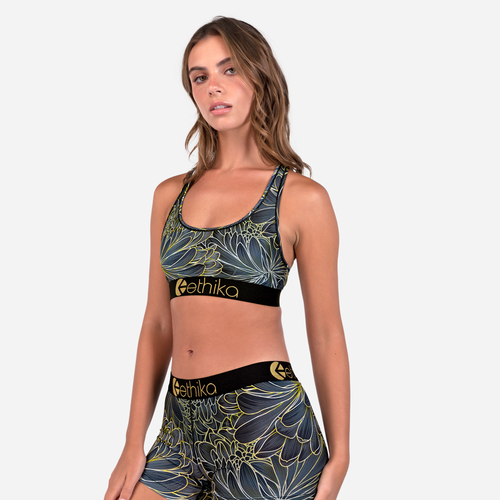 

Ethika Womens Ethika Graphic Sports Bra - Womens Black/Gold Size M