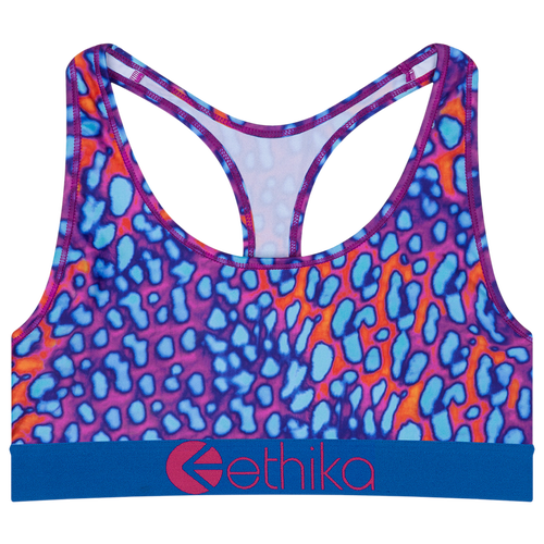 

Girls Ethika Ethika Flo Fangz Sports Bra - Girls' Grade School Blue/Purple Size S