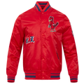 Pro Standard St. Louis Cardinals Old English Rib Satin Jacket - Pro Standard Red/Midnight Navy
