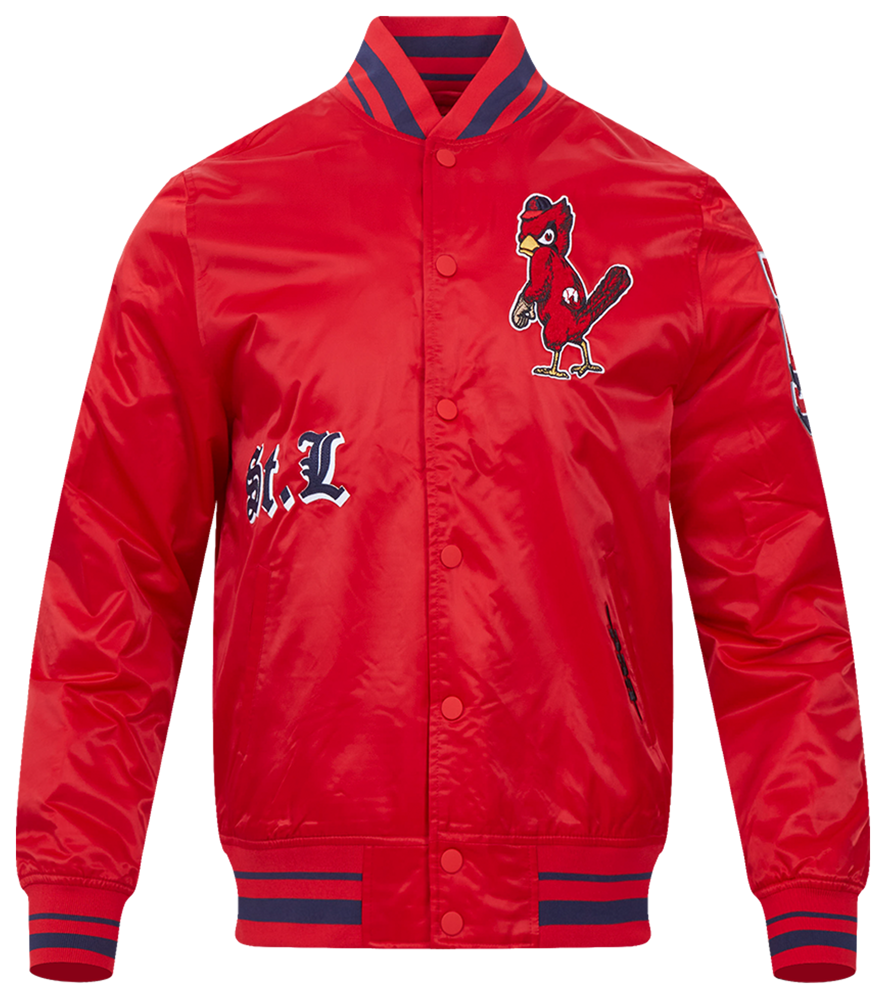 Pro Standard St. Louis Cardinals Old English Rib Satin Jacket - Men's