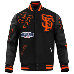 Men's - Pro Standard San Francisco Giants Mash Up Wool Varsity Jacket - Orange/Black