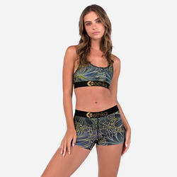 Women's - Ethika Graphic Staple Shorts - Gold/Black