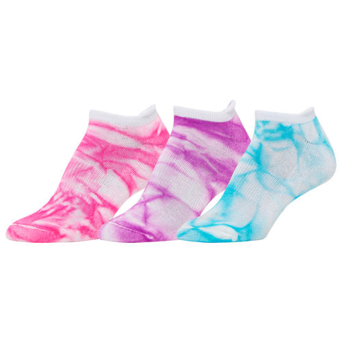 Csg Womens  3 Pack Tie Dye No Show Socks In White/multi Color