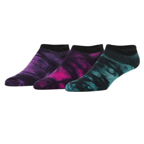 Csg Womens  3 Pack Tie Dye No Show Socks In Black/multi Color