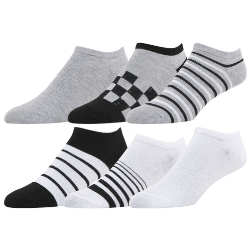 Csg 6 Pack Gradient Stripes No Show Socks In Black/white/grey