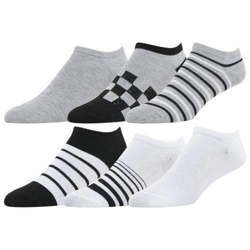 

CSG CSG 6 Pack Gradient Stripes No Show Socks - Adult Black/White/Grey Size M