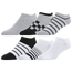 CSG 6 Pack Gradient Stripes No Show Socks - Adult Black/White/Grey
