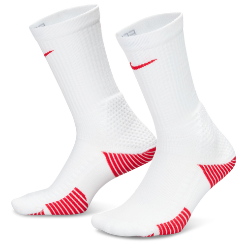 Nike Womens Elite Cushion Crew Socks 1 Pair In White/univ Red/univ Red